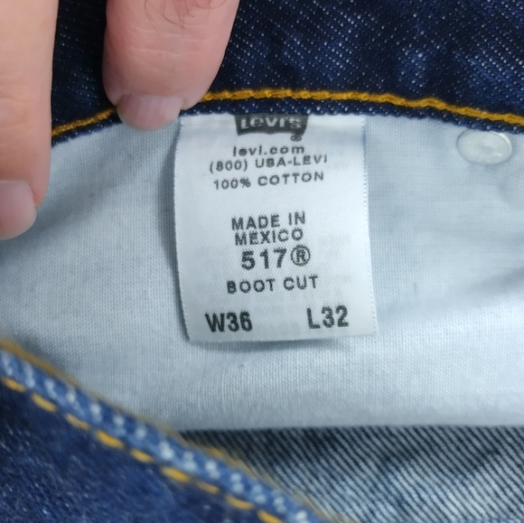 Vintage Levis 517 Jeans Mens 36x32 Blue Bootcut Fit Medium Wash Denim - Picture 5 of 11
